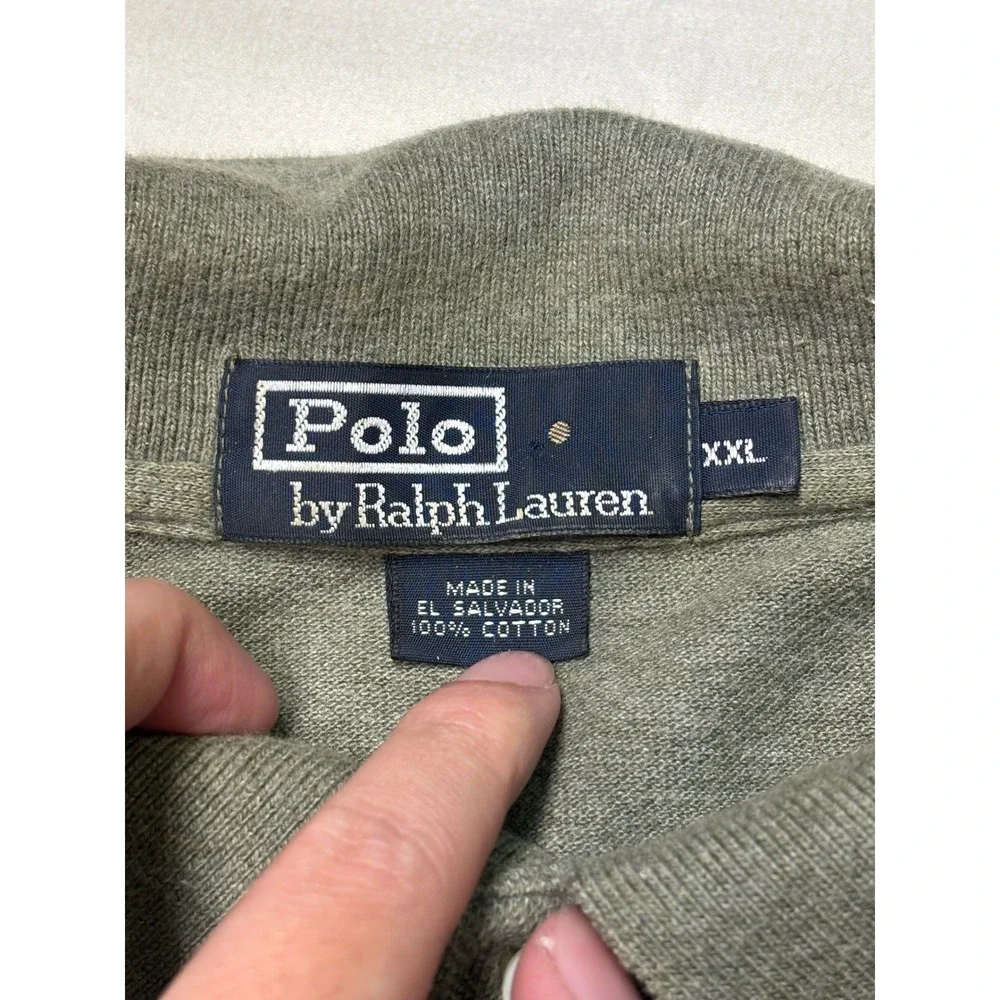 Vtg Polo Ralph Lauren Men's Heather Gray Short Sleeve‎ Polo Shirt XXL